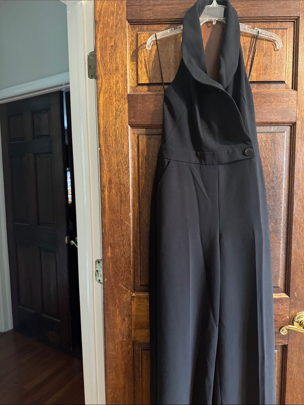 The Limited Black Halter-Waist Wide-Leg Jumpsuit
